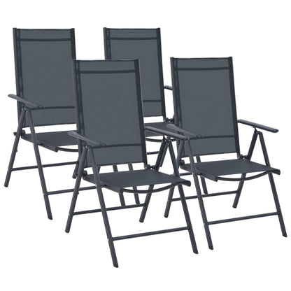 5 Piece Outdoor Dining Set Aluminium and Textilene Black