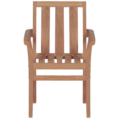 Stacking Garden Chairs 2 pcs Solid Teak Wood