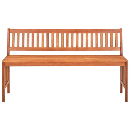 Garden Bench 137 cm Solid Eucalyptus Wood