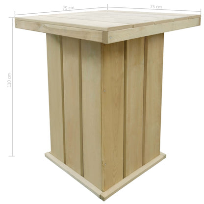 Bar Table 75x75x110 cm Impregnated Pinewood