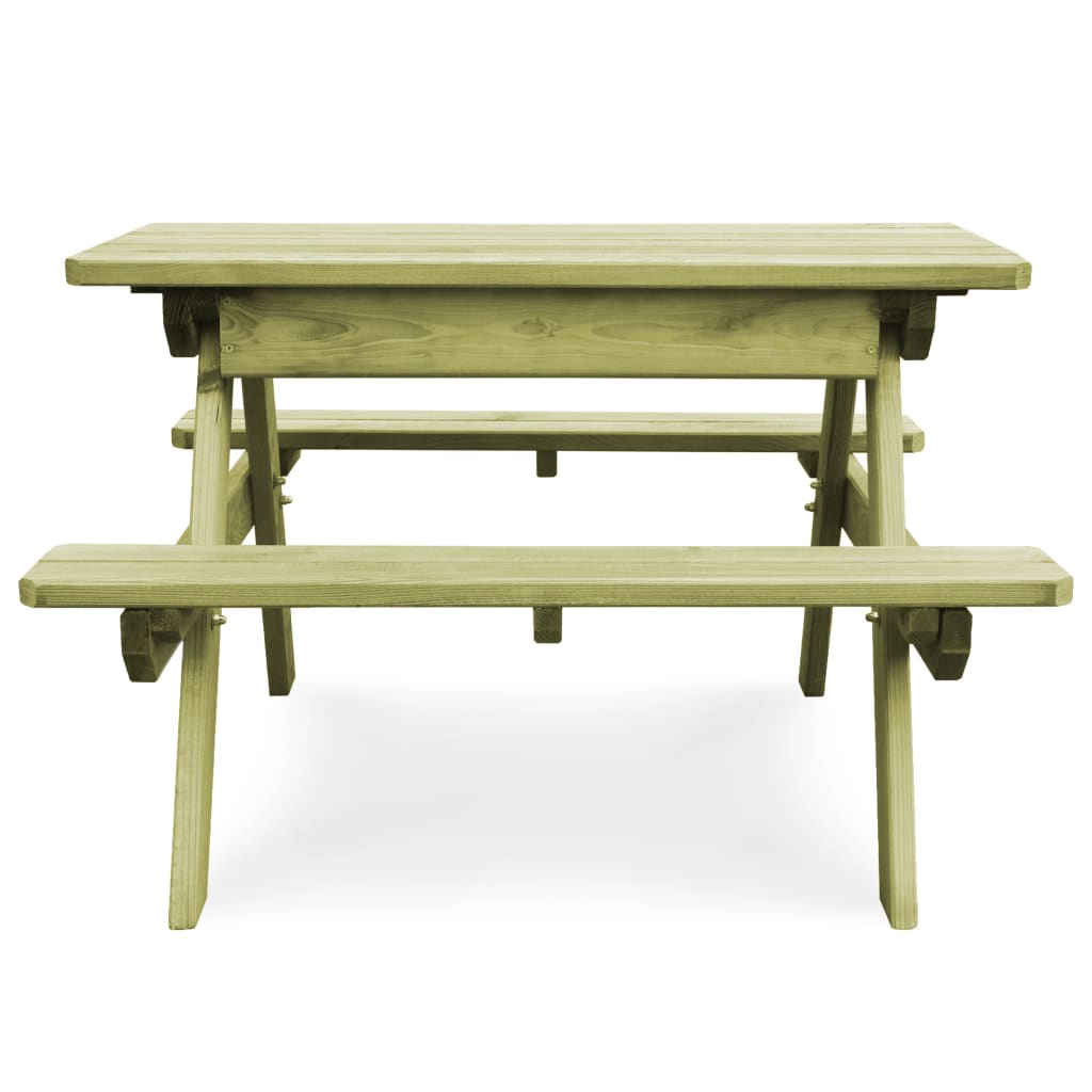 Children's Picnic Table with Benches 90x90x58 cm Impregnated Pinewood