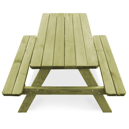 Children's Picnic Table with Benches 90x90x58 cm Impregnated Pinewood