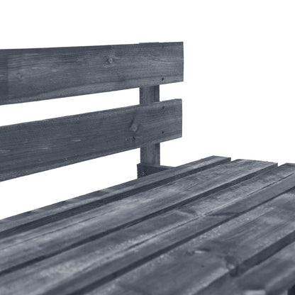 Garden Pallet Bench Wood Grey