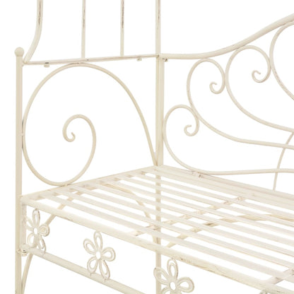 Garden Bench 122 cm Iron Antique White