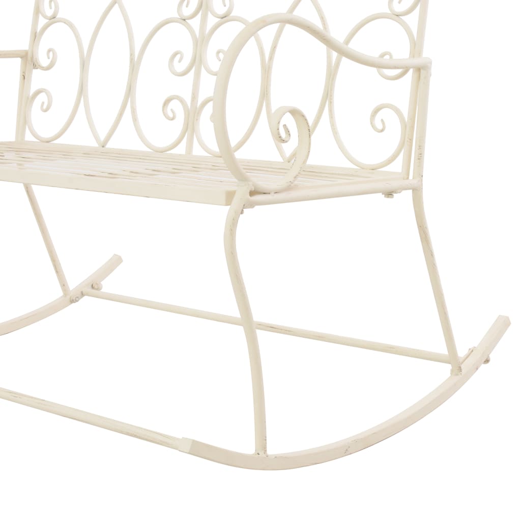 Garden Bench 104 cm Iron Antique White