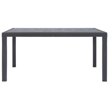 Garden Table Brown 150x90x72 cm Plastic Rattan Look