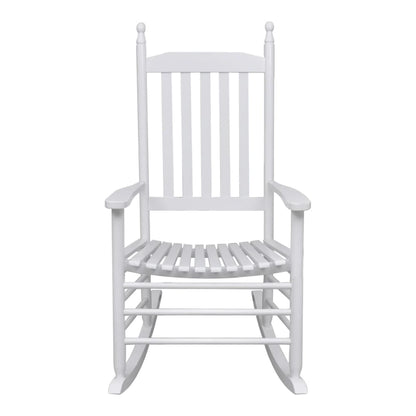 Rocking Chair with Curved Seat White Wood