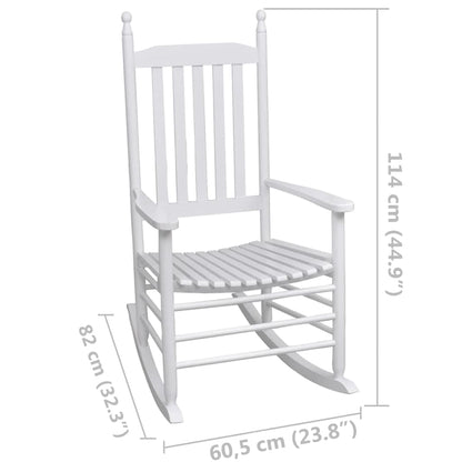 Rocking Chair with Curved Seat White Wood