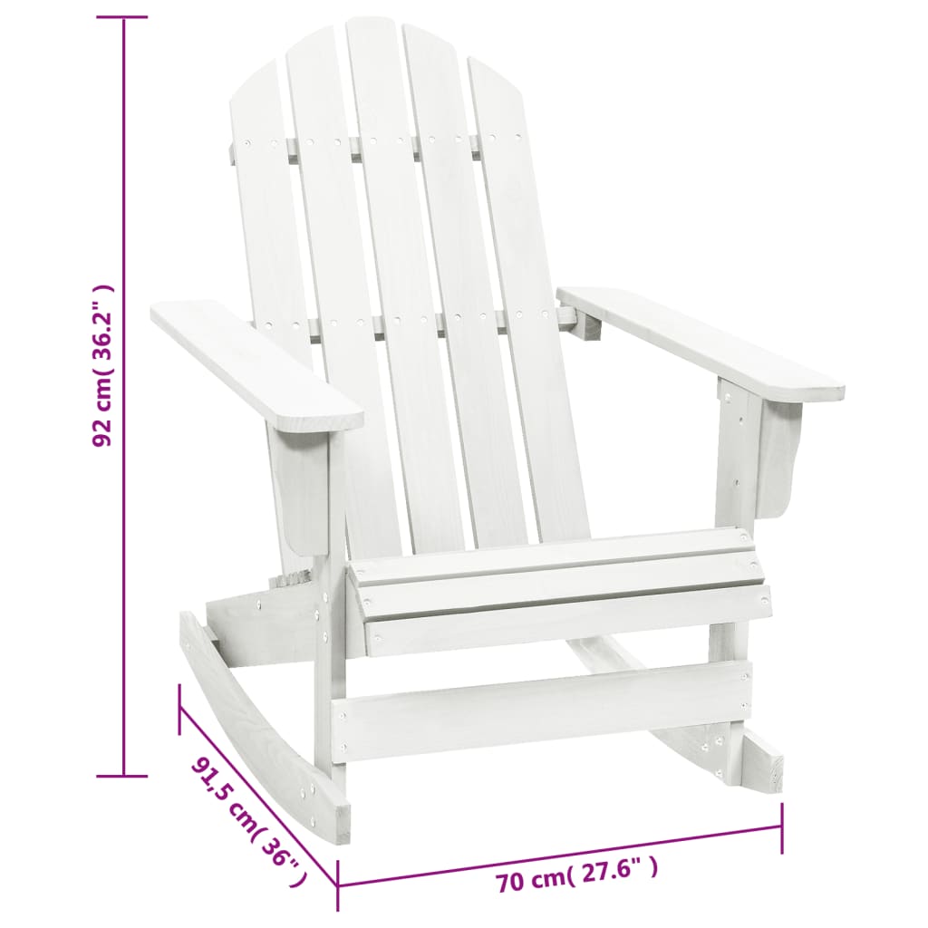 Garden Rocking Chair Wood White