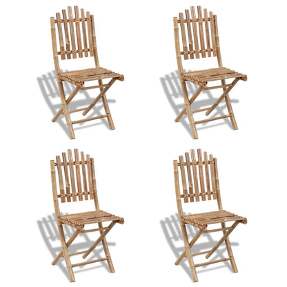 5 Piece Folding Outdoor Dining Set Bamboo