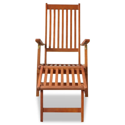 Outdoor Deck Chair with Footrest Solid Acacia Wood