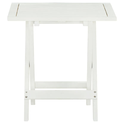 Bistro Table White 46x46x47 cm Solid Acacia Wood