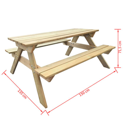 Picnic Table 150x135x71.5 cm Wood