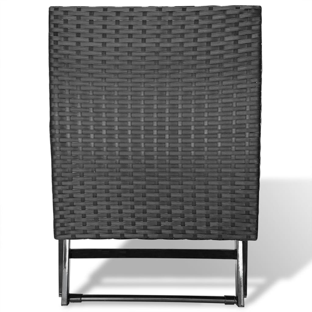 Folding Stool Poly Rattan Black