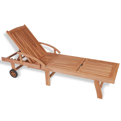 Sun Lounger Solid Teak Wood