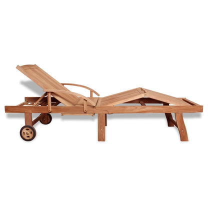 Sun Lounger Solid Teak Wood