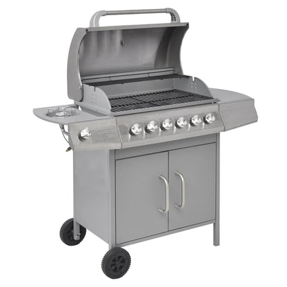 Gas Barbecue Grill 6+1 Cooking Zone Silver