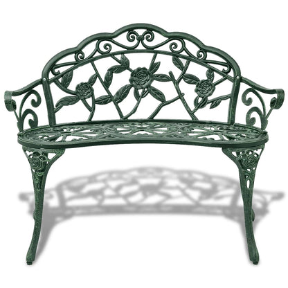 Garden Bench 100 cm Cast Aluminium Green