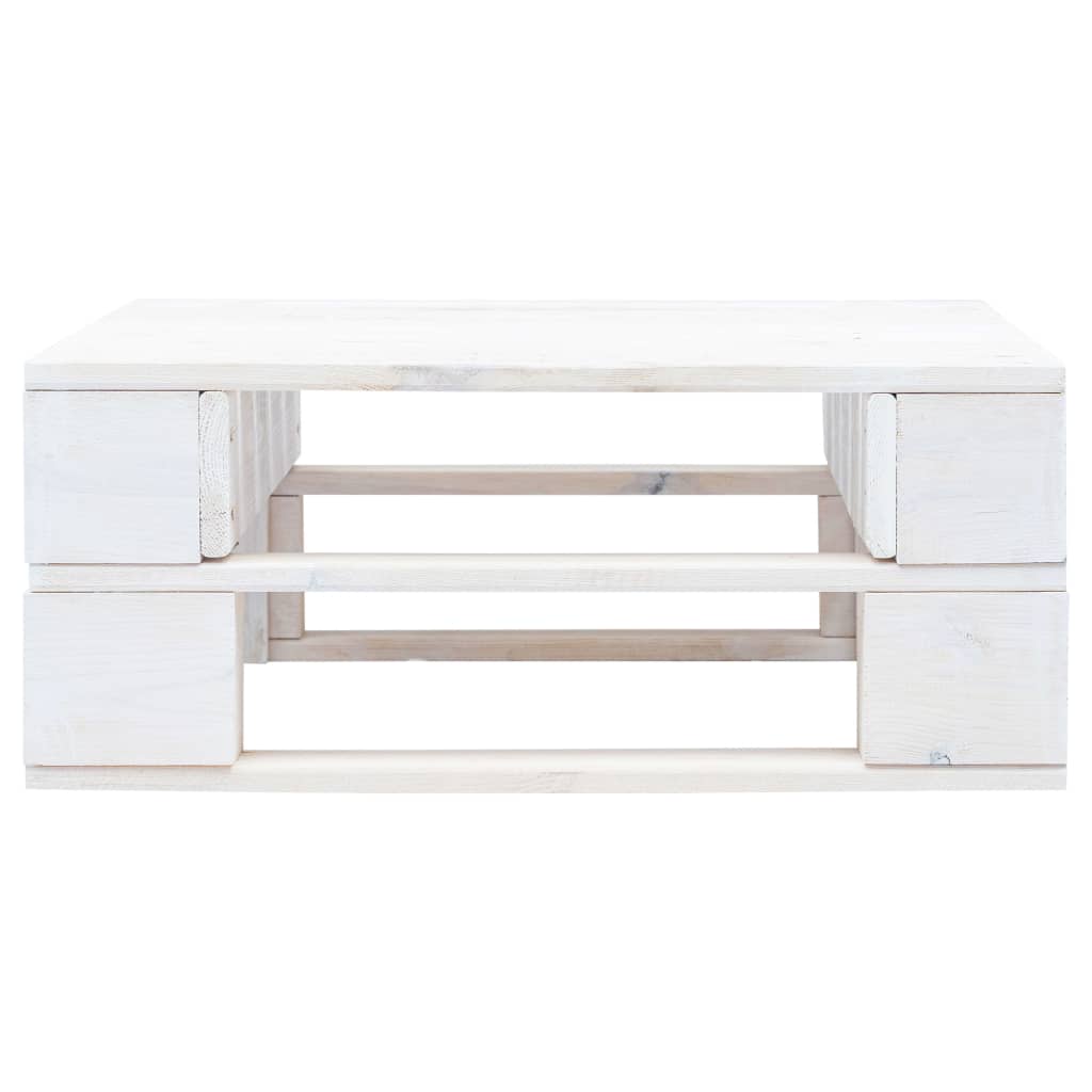 Garden Pallet Ottoman Wood White