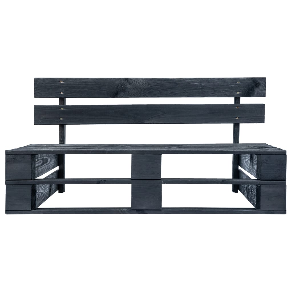 Garden Pallet Bench Wood Black