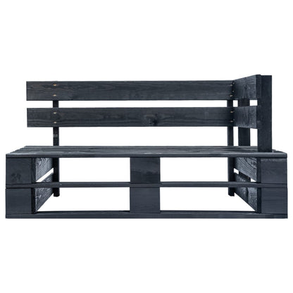 Garden Pallet Corner Bench Wood Black