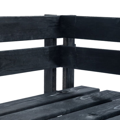 Garden Pallet Corner Bench Wood Black