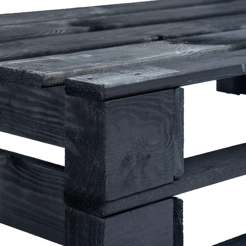 Garden Pallet Corner Bench Wood Black