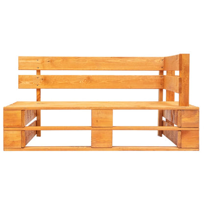 Garden Pallet Corner Bench Wood Honey Brown