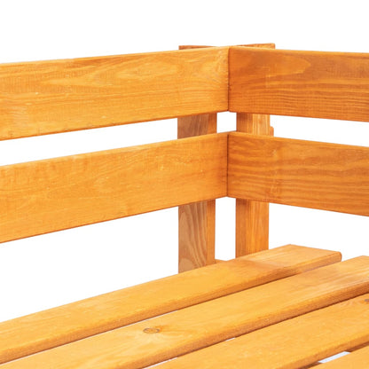 Garden Pallet Corner Bench Wood Honey Brown