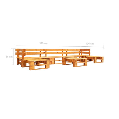 6 Piece Garden Pallet Lounge Set Wood Honey Brown