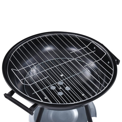 Portable XXL Charcoal Kettle BBQ Grill with Wheels 44 cm