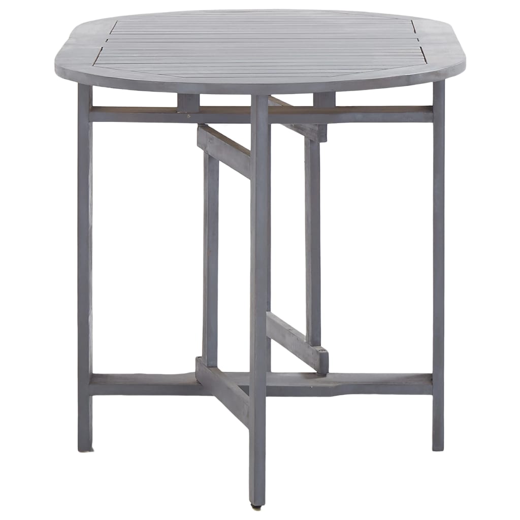 Garden Table Grey 120x70x74 cm Solid Acacia Wood