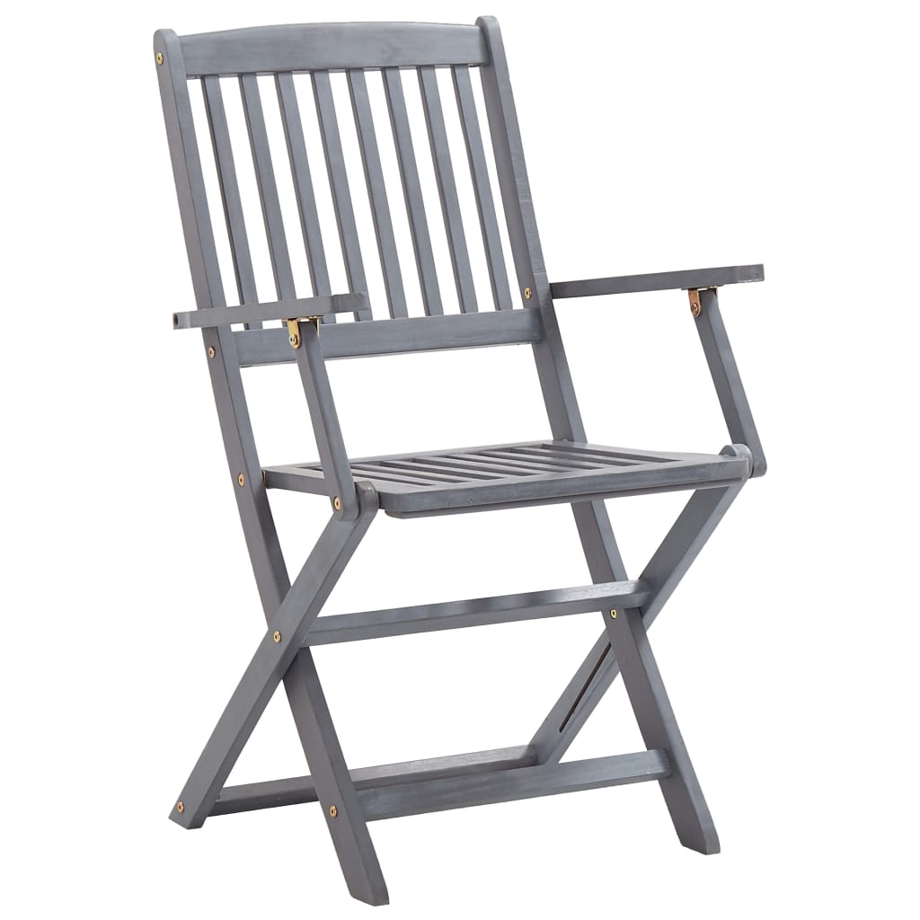 Folding Outdoor Chairs 2 pcs Solid Acacia Wood