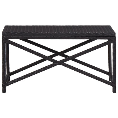 Garden Bench 80 cm Poly Rattan Black