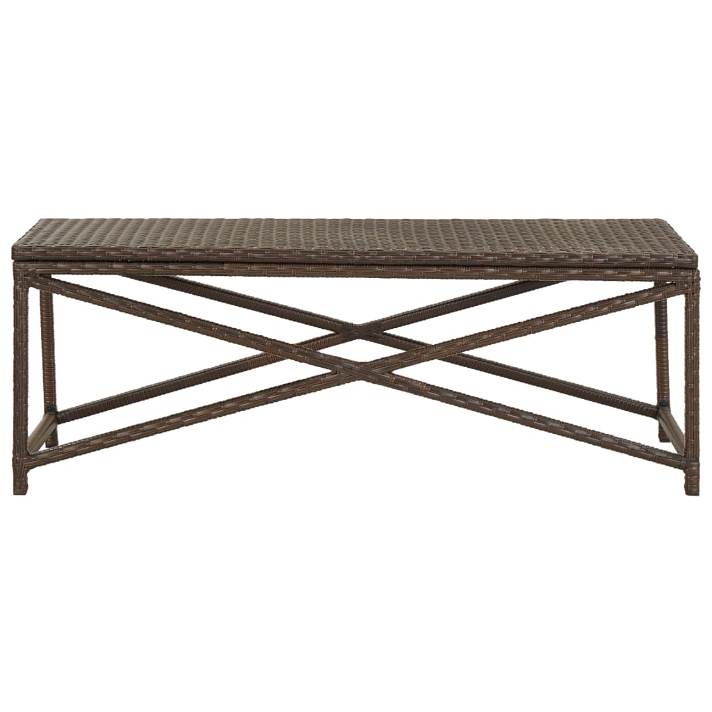 Garden Bench 120 cm Poly Rattan Brown