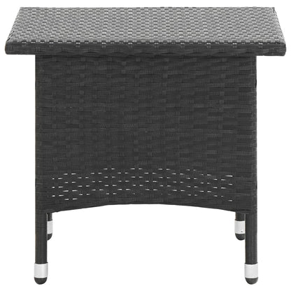 Tea Table Black 50x50x47 cm Poly Rattan