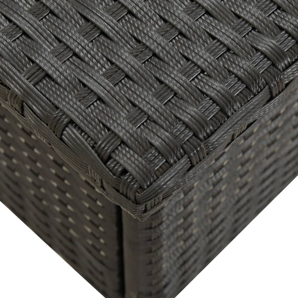 Tea Table Black 50x50x47 cm Poly Rattan