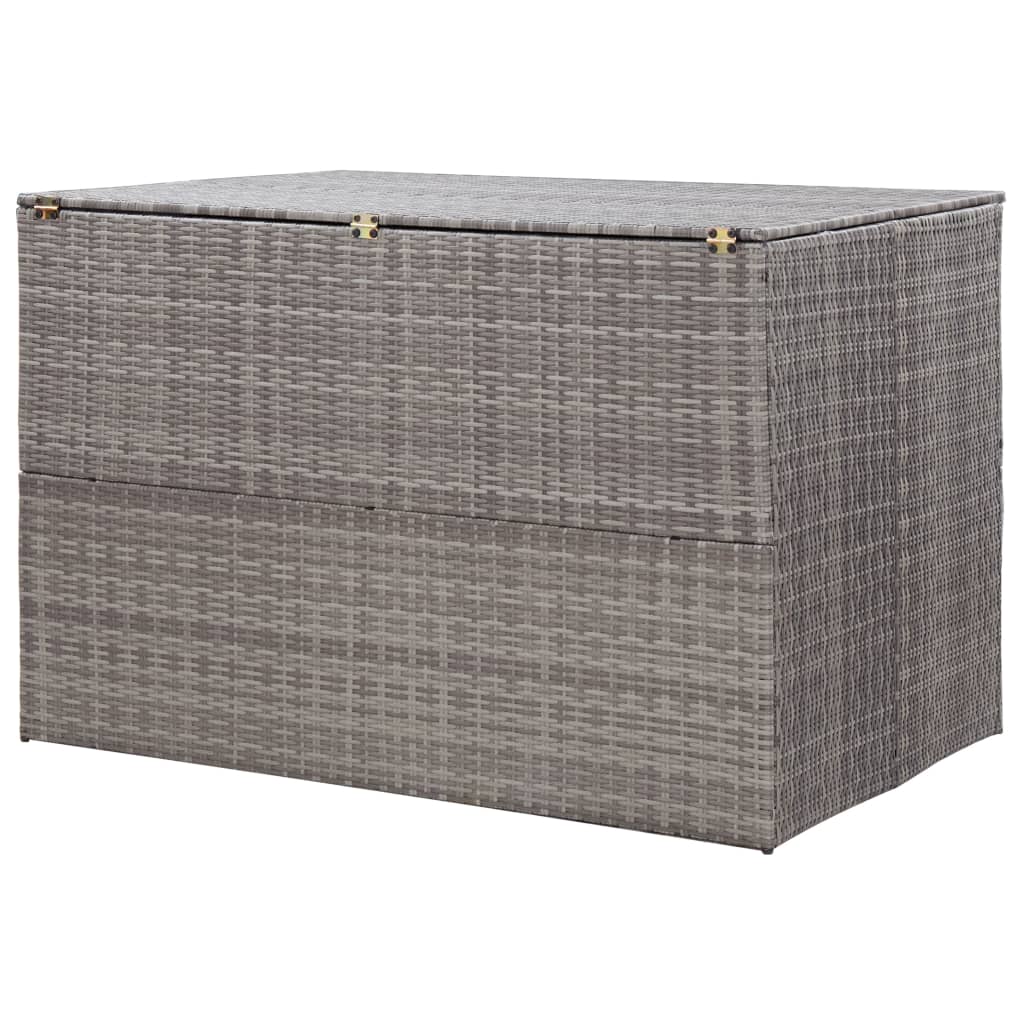 Garden Storage Box Grey 150x100x100 cm Poly Rattan