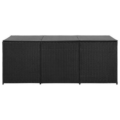 Garden Storage Box Poly Rattan 180x90x70 cm Black