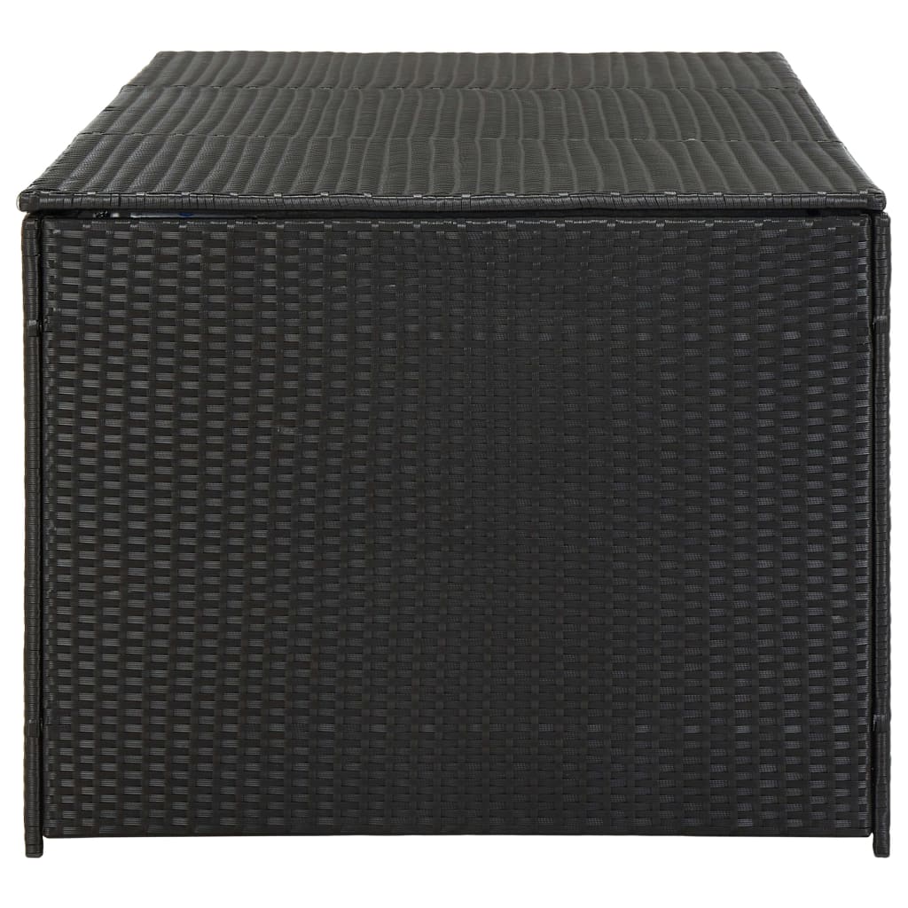 Garden Storage Box Poly Rattan 180x90x70 cm Black