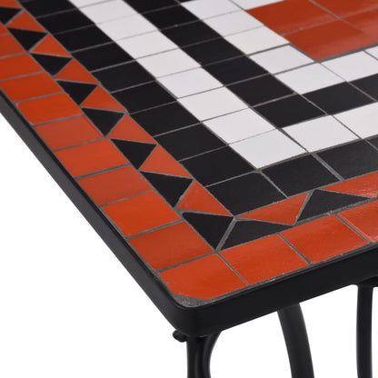 Mosaic Bistro Table Terracotta and White 60 cm Ceramic