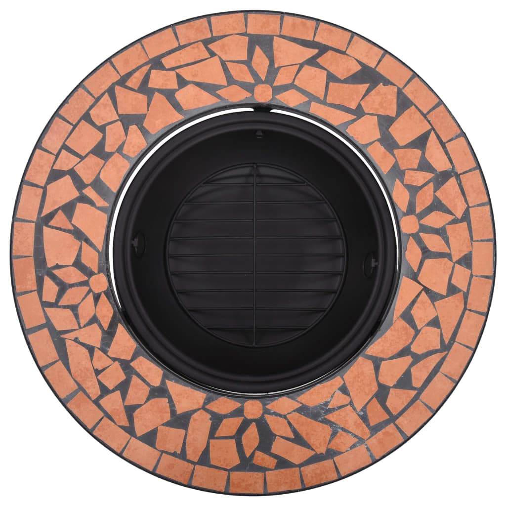 Mosaic Fire Pit Terracotta 68cm Ceramic