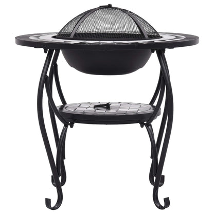 Mosaic Fire Pit Table Black and White 68 cm Ceramic