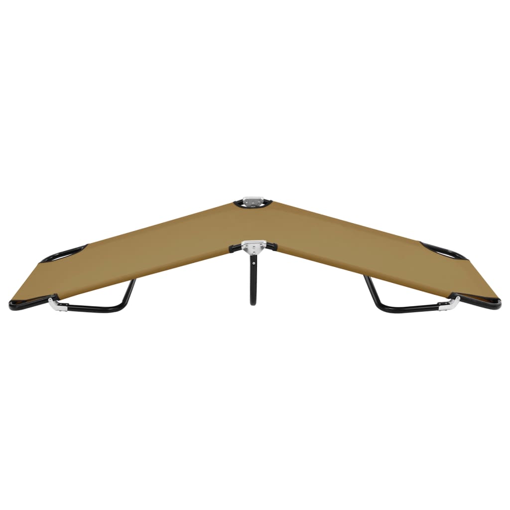 Folding Sun Lounger Taupe Steel