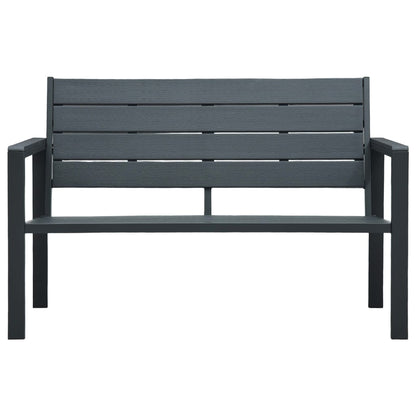 Garden Bench 120 cm HDPE Grey Wood Look