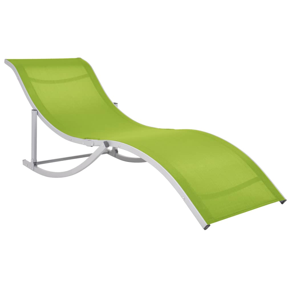 Folding Sun Loungers 2 pcs Green Textilene