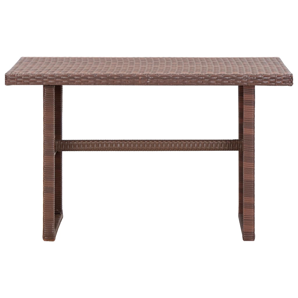 Garden Table Brown 110x60x67 cm Poly Rattan