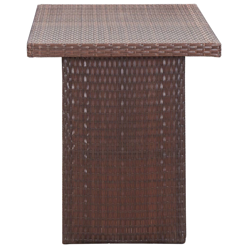 Garden Table Brown 110x60x67 cm Poly Rattan