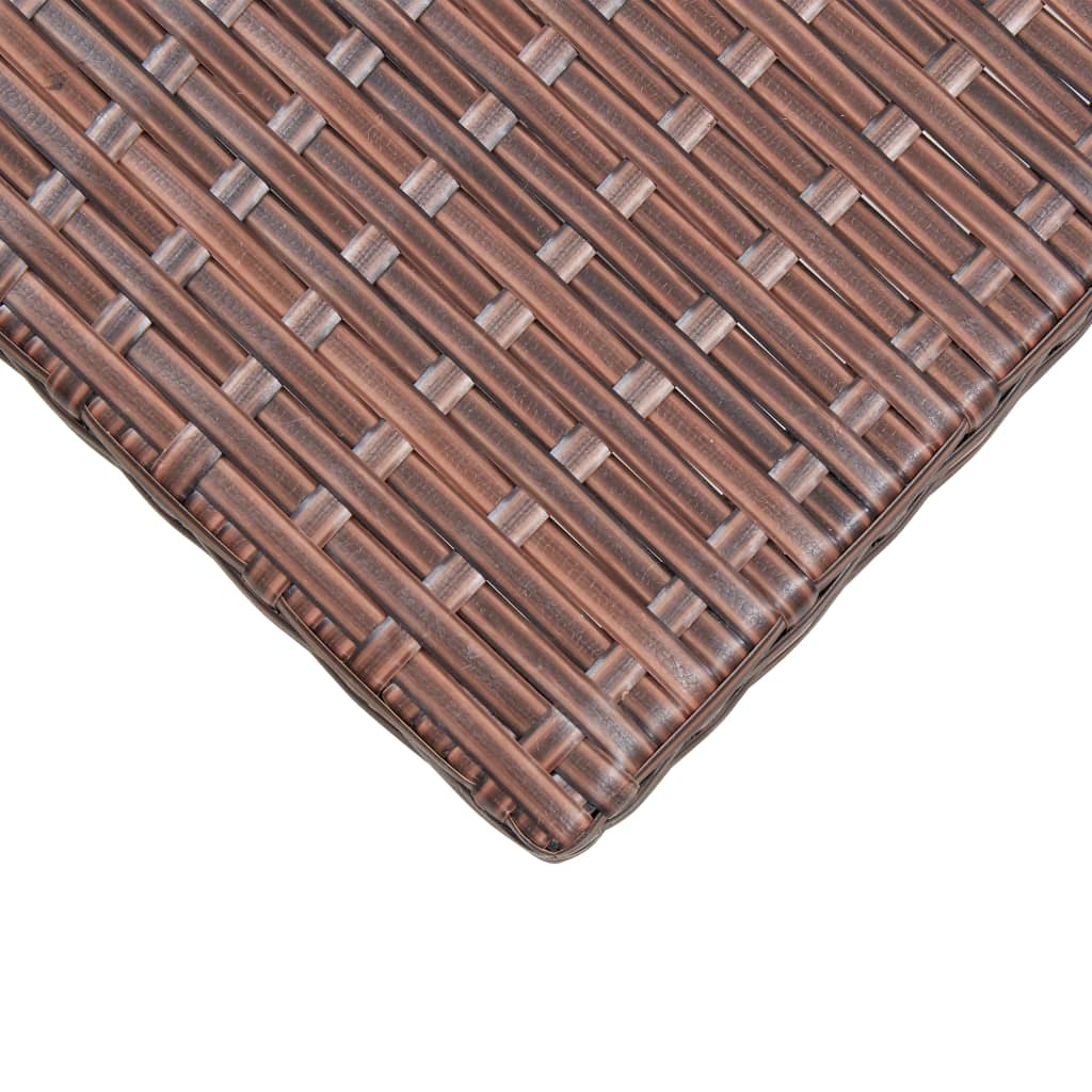 Garden Table Brown 110x60x67 cm Poly Rattan