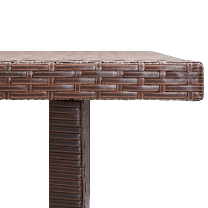 Garden Table Brown 110x60x67 cm Poly Rattan